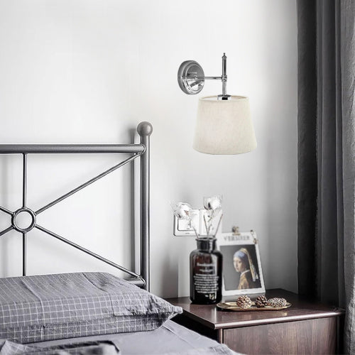 Apliqué aluminio pantalla tela  Ø20x32 cm E27 -LGAP0082