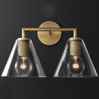 Apliqué metal vidrio bronce 2 luces  E27 - LGAP0089