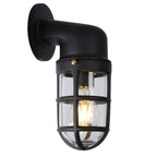 Apliqué negro vidrio exterior E27 IP44 - LGAP0095