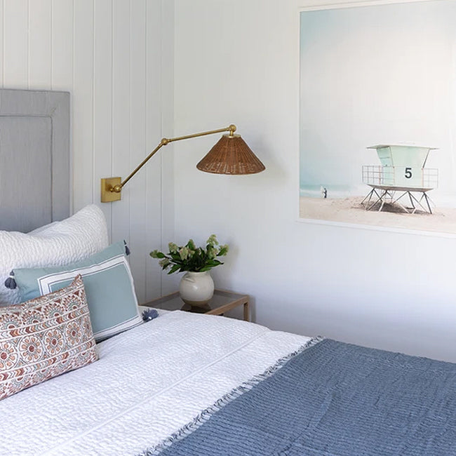 Apliqué metal bronce pantalla ratán Ø30x45x39 cm E27 - LGAP0113