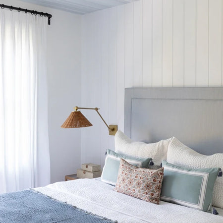 Apliqué metal bronce pantalla ratán Ø30x45x39 cm E27 - LGAP0113