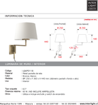 Apliqué metal bronce pantalla tela Ø25x36x44 cm cm E27 - LGAP0118