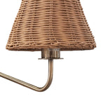 Aplique metal dorado ratán café 20xD35xH47 cm  E27 - LGAP0127