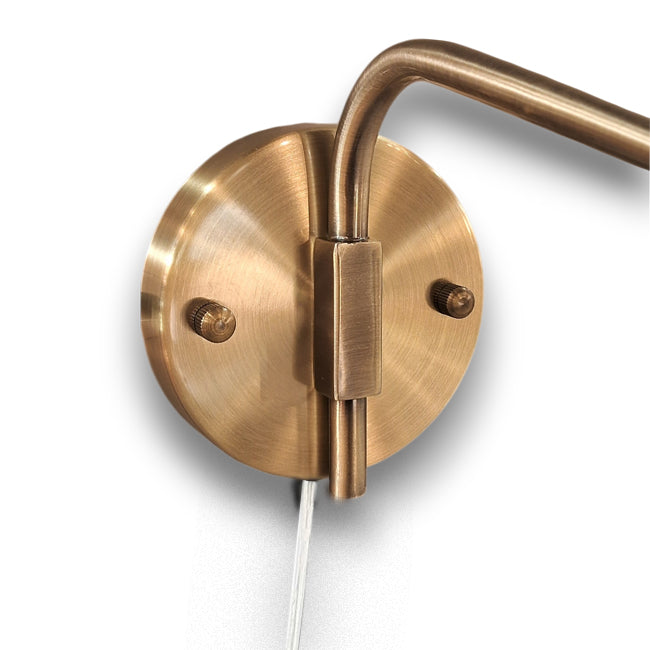 Aplique metal dorado ratán café 20xD35xH47 cm  E27 - LGAP0127