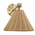 Aplique metal dorador ratán café Ø25x34x30 cm E27 - LGAP0128