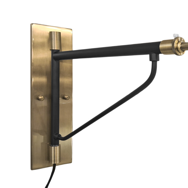 Aplique hierro negro dorado tela blanca Ø34x55x42 cm E27-  LGAP0130