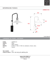 Cargar imagen en el visor de la galería, Aplique metal negro blanco Ø20x30x40 cm E27 - LGAP0131
