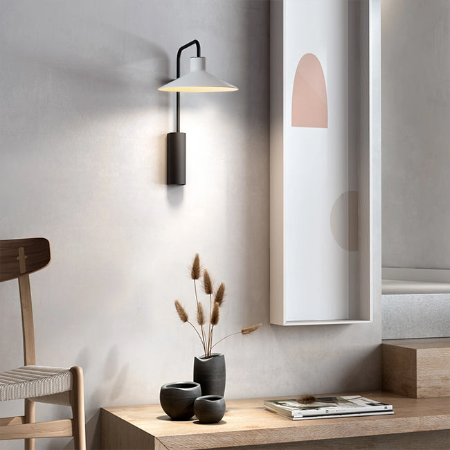 Aplique metal negro blanco Ø20x30x40 cm E27 - LGAP0131