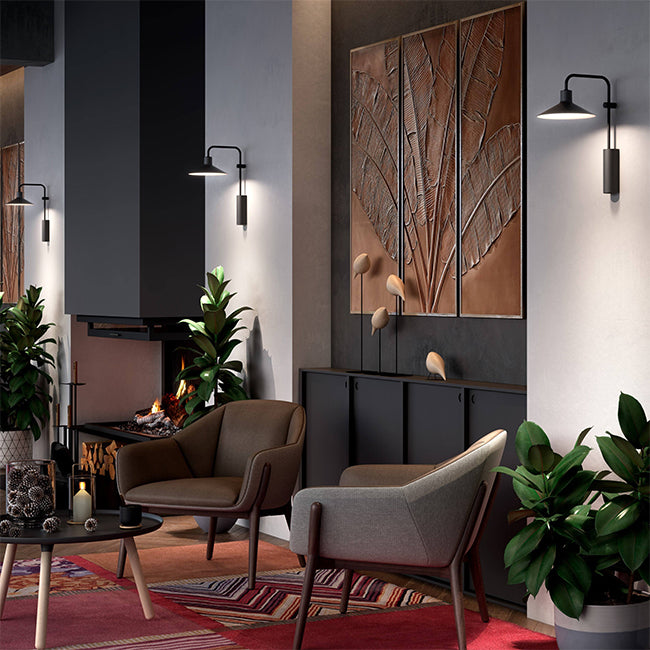 Aplique metal negro Ø20x30x40 cm E27 - LGAP0132