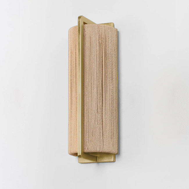 Aplique metal bronce fibra natural 18x13x41 cm E27 - LGAP0135