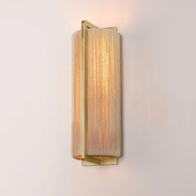 Aplique metal bronce fibra natural 18x13x41 cm E27 - LGAP0135