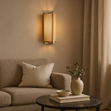 Cargar imagen en el visor de la galería, Aplique metal bronce fibra natural 18x13x41 cm E27 - LGAP0135
