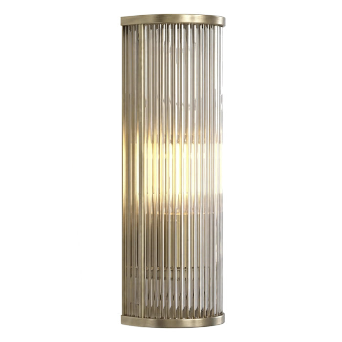 Aplique metal bronce vidrio 12x10x38 cm 1 luz E27 - LGAP0142