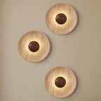 Aplique madera café travertino Ø25cm 9W LED - LGAP0146