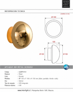 Aplique 8w 3000K metal Dorado - LGAP0151