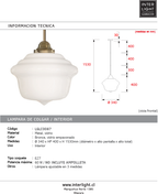 Lámpara colgante vidrio bronce Ø34 cm E27 - LGLC0087
