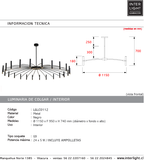 Lámpara colgante metal negro 24 luces G9 - LGLC0112