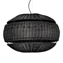 Cargar imagen en el visor de la galería, Lámpara colgante ratán negro Ø63x35 cm E27 - LGLC0156
