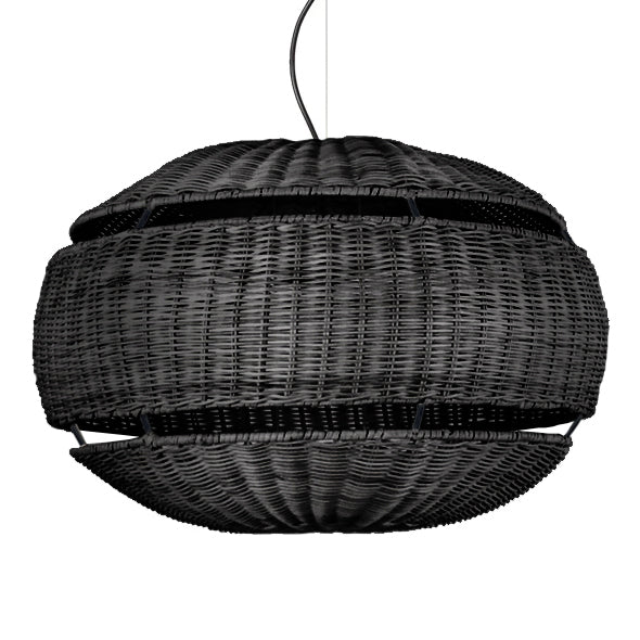 Lámpara colgante ratán negro Ø63x35 cm E27 - LGLC0156