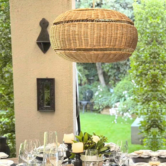 Lámpara colgante ratán natural Ø63x35 cm E27 - LGLC0157