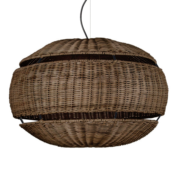 Lámpara colgante ratán café Ø63x35 cm E27 - LGLC0158