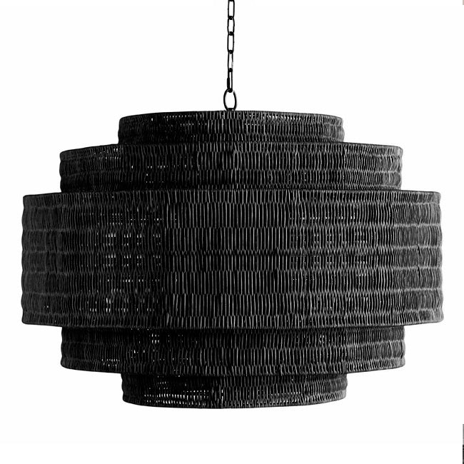 Lámpara colgante ratán negro Ø70x45 cm E27 - LGLC0159