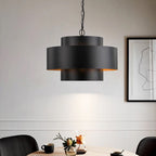 Lámpara colgante metal negro bronce  Ø76 cm 9 x E14 - LGLC0160