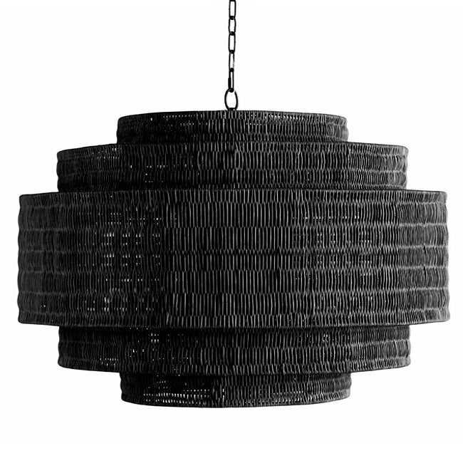 Lámpara colgante ratán negro Ø 100cm E27 - LGLC0163