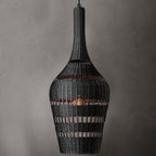 Lámpara colgante ratán negro Ø50 cm E27 - LGLC0171