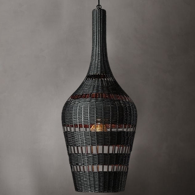 Lámpara colgante ratán negro Ø50 cm E27 - LGLC0171