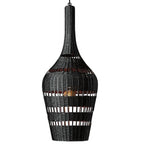 Lámpara colgante ratán negro Ø50 cm E27 - LGLC0171