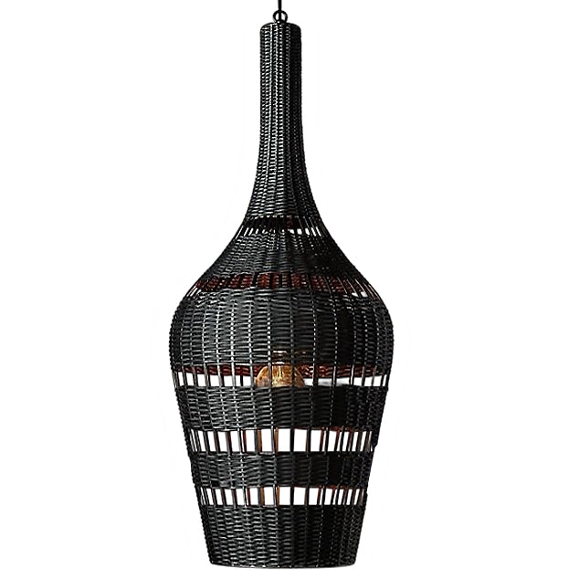 Lámpara colgante ratán negro Ø50 cm E27 - LGLC0171