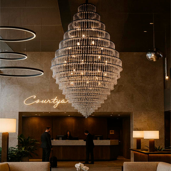 Lámpara colgante gotas vidrio Ø1,00 cm 30 luces E14 - LGLC0173