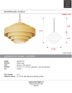 Lámpara colgante metal rafia Ø75x47 cm 6 luces E14 - LGLC0174