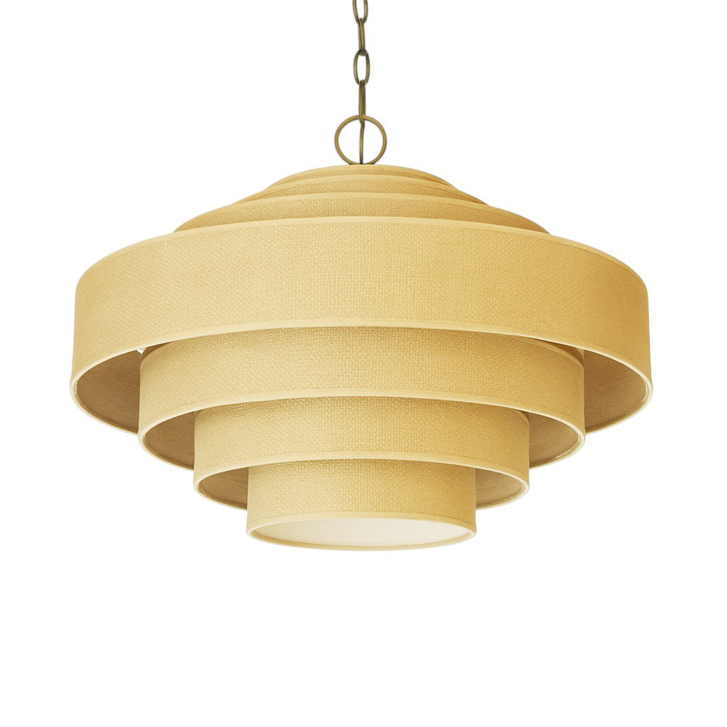 Lámpara colgante metal rafia Ø75x47 cm 6 luces E14 - LGLC0174