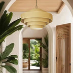 Lámpara colgante metal rafia Ø75x47 cm 6 luces E14 - LGLC0174