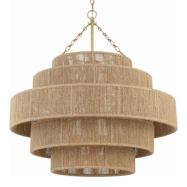 Lámpara colgante metal yute Ø80 cm 15 luces E14 - LGLC0175