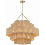 Lámpara colgante metal yute Ø80 cm 15 luces E14 - LGLC0175