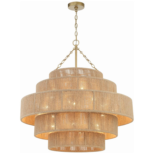 Lámpara colgante metal yute Ø80 cm 15 luces E14 - LGLC0175