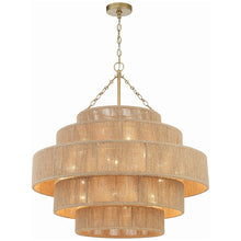 Cargar imagen en el visor de la galería, Lámpara colgante metal yute Ø80 cm 15 luces E14 - LGLC0175
