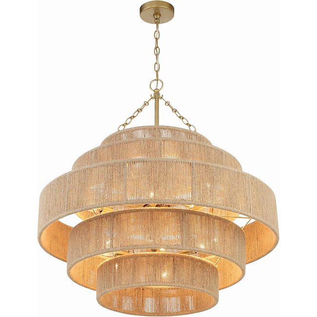 Lámpara colgante metal yute Ø80 cm 15 luces E14 - LGLC0175