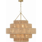 Lámpara colgante metal yute Ø80 cm 15 luces E14 - LGLC0175