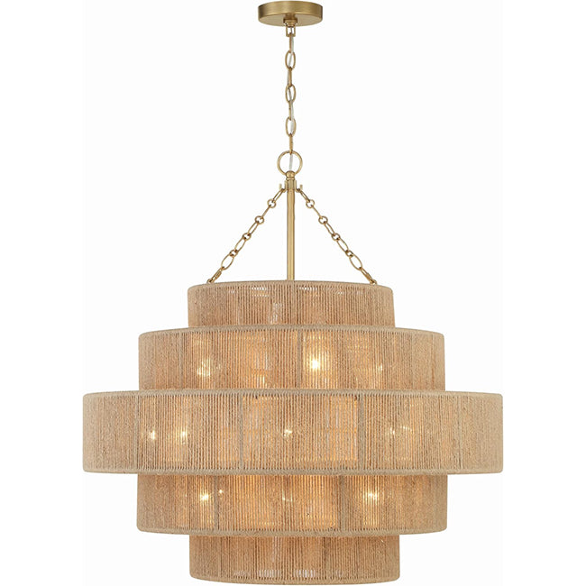 Lámpara colgante metal yute Ø80 cm 15 luces E14 - LGLC0175