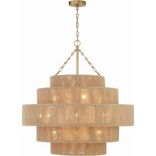 Cargar imagen en el visor de la galería, Lámpara colgante metal yute Ø80 cm 15 luces E14 - LGLC0175
