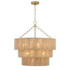 Lámpara colgante metal yute Ø60 cm 8 luces E14 - LGLC0176