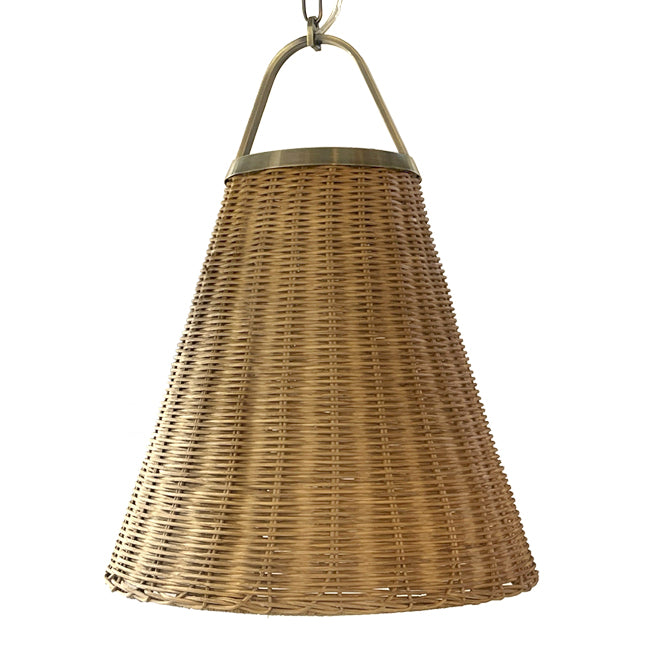 Lámpara metal bronce ratán natural Ø32x1,20 cm E27 - LGLC0177