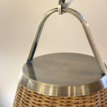 Cargar imagen en el visor de la galería, Lámpara metal bronce ratán natural Ø32x1,20 cm  E27 - LGLC0177
