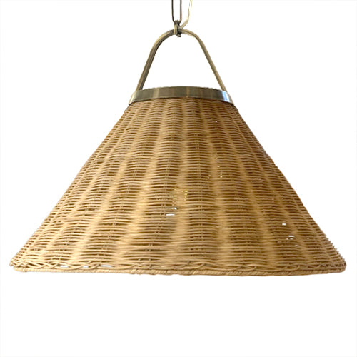 Lámpara metal bronce ratán natural Ø53x1,20 cm E27 - LGLC0178