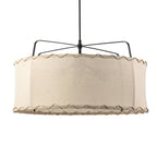 Lámpara colgante fierro tela beige Ø80x45 cm 4 luces E27 - LGLC0179