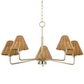 Lámpara colgante metal bronce ratán café Ø100 cm 5 luces E27 - LGLC0182